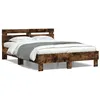 Image de vidaXL Bedframe met hoofdeinde bewerkt hout gerookt eiken 120x200 cm3207431