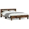 Image de vidaXL Bedframe met hoofdeinde bewerkt hout gerookt eiken 140x190 cm3207438