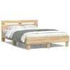 Image de vidaXL Bedframe met hoofdeinde bewerkt hout sonoma eiken 135x190 cm3207443