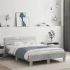 Image de vidaXL Bedframe met hoofdeinde bewerkt hout betongrijs 135x190 cm3207444