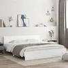 Image de vidaXL Cadre de lit avec tête de lit blanc 200x200 cm 3207455