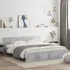 Image de vidaXL Cadre de lit avec tête de lit gris béton 180x200 cm 3207465