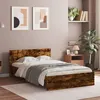 Image de vidaXL Cadre de lit avec tête de lit chêne fumé 135x190 cm 3207508