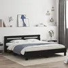 Image de vidaXL Cadre de Lit avec Tête de Lit et LED, Lit Double avec Sommier à Lattes, Lit Adulte de Chambre, Noir 200x200 cm Bois 3207519