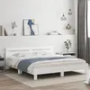 Image de Cadre de lit avec LED sans matelas blanc 180x200 cm