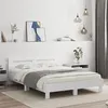 Image de vidaXL Cadre de Lit avec Tête de Lit et LED, Lit Double avec Sommier à Lattes, Lit Adulte de Chambre, Blanc 150x200 cm Bois 3207539