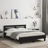 Image de vidaXL Cadre de Lit avec Tête de Lit et LED, Lit Double avec Sommier à Lattes, Lit Adulte de Chambre, Noir 150x200 cm Bois 3207540