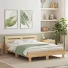 Image de vidaXL Cadre de Lit avec Tête de Lit et LED, Lit Double avec Sommier à Lattes, Lit Adulte de Chambre, Chêne Sonoma 150x200 3207541