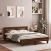 Image de vidaXL Cadre de Lit avec Tête de Lit et LED, Lit Double avec Sommier à Lattes, Lit Adulte de Chambre, Chêne Marron 150x200 3207545