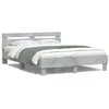 Image de vidaXL Cadre de Lit avec Tête de Lit et LED, Lit Double avec Sommier à Lattes, Lit Adulte de Chambre, Gris Béton 140x200 cm 3207549