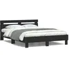 Image de Cadre de lit avec LED sans matelas noir 140x190 cm