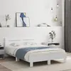 Image de vidaXL Cadre de Lit avec Tête de Lit et LED, Lit Double avec Sommier à Lattes, Lit Adulte de Chambre, Blanc 135x190 cm Bois 3207567