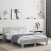 Image de vidaXL Cadre de Lit avec Tête de Lit et LED, Lit Double avec Sommier à Lattes, Lit Adulte de Chambre, Gris Béton 135x190 cm 3207570