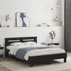 Image de vidaXL Cadre de Lit avec Tête de Lit et LED, Lit Double avec Sommier à Lattes, Lit Adulte de Chambre, Noir 120x190 cm Bois 3207575
