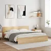 Image de Cadre de lit avec LED sans matelas chêne sonoma 200x200 cm