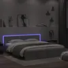 Image de vidaXL Cadre de Lit avec Tête de Lit et LED, Lit Double avec Sommier à Lattes, Lit Adulte, Meuble de Chambre, Moderne, Gris Béton 200x200 cm