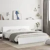 Image de vidaXL Cadre de Lit avec Tête de Lit et LED, Lit Double avec Sommier à Lattes, Lit Adulte, Meuble de Chambre à Coucher, 3207588