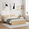 Image de vidaXL Cadre de Lit avec Tête de Lit et LED, Sommier à Lattes, Lit Double, Lit Adulte de Chambre à Coucher Intérieur, 3207604