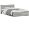 Image de vidaXL Cadre de lit avec tête de lit et LED sonoma gris 140x190 cm 3207628