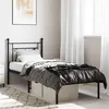 Image de vidaXL Bedframe met hoofdbord metaal zwart 75x190 cm374329