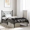 Image de vidaXL Cadre de Lit Métal avec Tête de Lit, Lit Simple avec Sommier à Lattes, Lit Adulte avec Pied, Meuble de Chambre, Moderne, Noir 90x190 cm