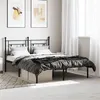 Image de vidaXL Bedframe met hoofdbord metaal zwart 140x190 cm374339