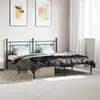 Image de vidaXL Bedframe met hoofdbord metaal zwart 183x213 cm374344