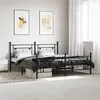 Image de vidaXL Bedframe met hoofd- en voeteneinde metaal zwart 183x213 cm374362