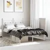 Image de vidaXL Bedframe met hoofdbord metaal wit 120x190 cm374385
