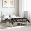 Image de vidaXL Bedframe met hoofdbord metaal wit 120x200 cm374386