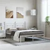 Image de vidaXL Bedframe met hoofdbord metaal wit 150x200 cm374390