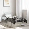 Image de vidaXL Bedframe met hoofd- en voeteneinde metaal wit 80x200 cm374397