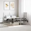 Image de vidaXL Bedframe met hoofd- en voeteneinde metaal wit 120 x 190 cm374403