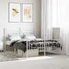 Image de vidaXL Bedframe met hoofd- en voeteneinde metaal wit 140x190 cm374406