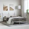 Image de vidaXL Bedframe met hoofd- en voeteneinde metaal wit 193x203 cm374412