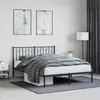 Image de vidaXL Bedframe met hoofdbord metaal zwart 140x190 cm374437