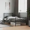 Image de vidaXL Bedframe met hoofd- en voeteneinde metaal zwart 90x200 cm374448