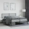 Image de vidaXL Bedframe met voetbord zonder matras metaal zwart 160x200 cm374458