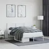Image de Cadre de lit métal sans matelas et tête de lit blanc 120x190 cm