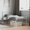 Image de vidaXL Bedframe met hoofd- en voeteneinde metaal wit 75x190 cm374494