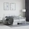 Image de vidaXL Bedframe met hoofd- en voeteneinde metaal wit 120x190 cm374501