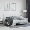Image de vidaXL Bedframe met hoofd- en voeteneinde metaal wit 135x190 cm374503