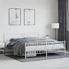 Image de vidaXL Bedframe met hoofd- en voeteneinde metaal wit 183x213 cm374509