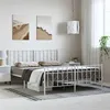 Image de vidaXL Bedframe met hoofd- en voeteneinde metaal wit 193x203 cm374510
