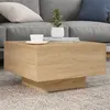 Image de Table basse avec lumières LED chêne sonoma 55x55x31 cm