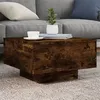 Image de vidaXL Table Basse avec Lumières LED, Table d'Appoint, Bout de Canapé, Meuble de Salon Salle de Séjour, Moderne, Chêne Fumé 836578
