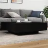Image de Table basse avec lumières LED noir 100x100x31 cm