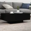 Image de Table basse avec lumières LED noir 85x55x31 cm