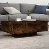 Image de vidaXL Table Basse avec Lumières LED, Table d'Appoint, Bout de Canapé, Meuble de Salon Salle de Séjour, Moderne, Chêne Fumé 836613