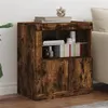 Image de vidaXL Buffet avec lumières LED chêne fumé 60,5x37x67 cm836620